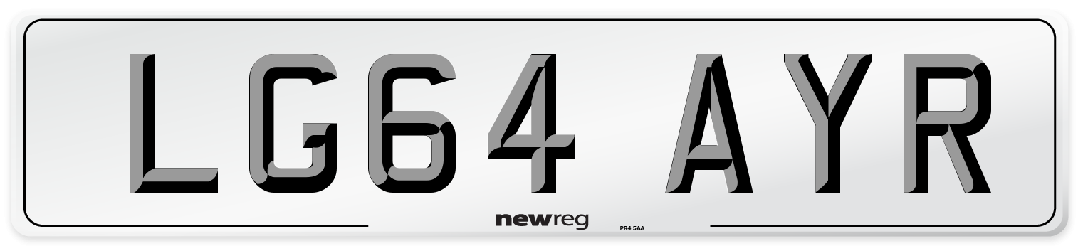LG64 AYR Number Plate from New Reg